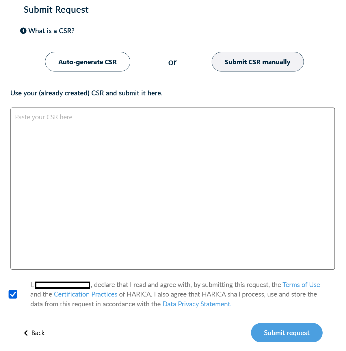 Submit CSR